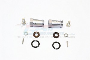 ALUMINIUM WHEEL HEX ADAPTERS 23MM WIDTH (USE FOR 4MM THREAD WHEEL SHAFT & 4MM HOLE WHEEL) - AXIAL SCX10 II - Gun silver - SCX2010/23MM-GS