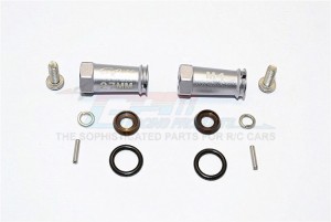 ALUMINIUM WHEEL HEX ADAPTERS 27MM WIDTH (USE FOR 4MM THREAD WHEEL SHAFT & 4MM HOLE WHEEL) - AXIAL SCX10 II - Gun silver - SCX2010/27MM-GS