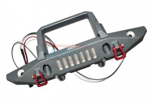 GPM SCX6330F ALUMINIUM FRONT BUMPER WITH D-RINGS 1/6 AXIAL RACING SCX-6 CRAWLER AXI05000 - GUN SILVER - SCX6330F-GS
