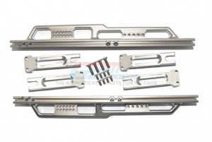 GPM SCX6014 ALUMINUM SIDE STEPS SILVER INLAY VERSION AXI250003 1/6 AXIAL RACING SCX-6 TRUCK AXI05000 - SCX6014-S