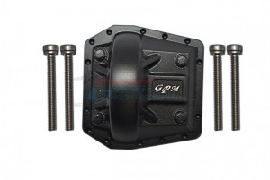 GPM SCX6012A ALUMINUM FRONT/REAR GEARBOX COVER AXI252002 AXIAL 1/6 4WD SCX6 CRAWLER JEEP JLU WRANGLER AXI05000 - BLACK - SCX6012A-BK