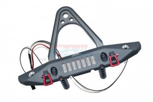 GPM SCX6330FA ALUMINIUM 5MM LED W/ FRONT BUMPER D-RINGS - SPIKED DESIGN AXIAL 1/6 4WD SCX6 CRAWLER JEEP JLU WRANGLER AXI05000 - GUN SILVER - SCX6330FA-GS