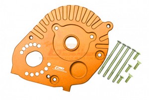 GPM RBX018 ALUMINUM MOTOR MOUNT PLATE WITH HEAT SINK FINS AXIAL AXIAL RC 1/10 4WD RBX10 RYFT BRUSHLESS ROCK BOUNCER - ORANGE - RBX018-OR