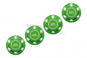 GPM SCX6005 ALUMINUM SILVER INLAY DESIGN WHEEL LOCK AXIAL 1/6 4WD SCX6 JEEP JLU WRANGLER CRAWLER AXI05000 - GREEN - SCX6005-G