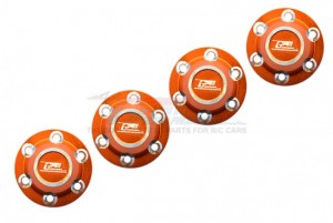 GPM SCX6005 ALUMINUM SILVER INLAY DESIGN WHEEL LOCK AXIAL 1/6 4WD SCX6 JEEP JLU WRANGLER CRAWLER AXI05000 - ORANGE - SCX6005-OR