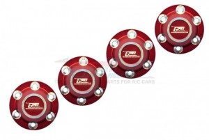 GPM SCX6005 ALUMINUM SILVER INLAY DESIGN WHEEL LOCK AXIAL 1/6 4WD SCX6 JEEP JLU WRANGLER CRAWLER AXI05000 - RED - SCX6005-R