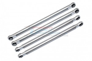 GPM LMT049F/R ALUMINUM FRONT/REAR UPPER & LOWER CHASSIS LINKS PARTS TREE TEAM LOSI 1/8 LMT 4WD SOLID AXLE MONSTER TRUCK LOS04022 - SILVER - LMT049F/R-S