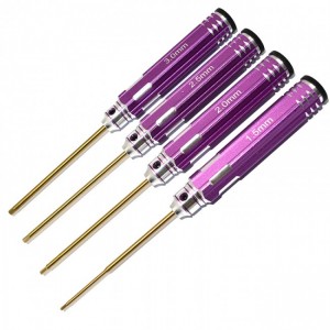 ROADTECH NSD060-OC Purple 4pcs set Hex 1.5/2.0/2.5/3.0mm Ti Tips - NSD060-OC