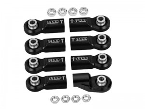 GPM SCX6160F/BE ALUMINUMBALL ENDS FOR ORIGINAL FRONT LINK BAR AXIAL RC 1/6 4WD SCX6 JEEP JLU WRANGLER AXI05000 - BLACK - SCX6160F/BE-BK
