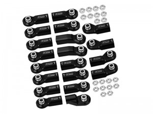 GPM SCX6162/BE  COMPLETED BALL ENDS FOR ORIGINAL FULL SET LINK BAR AXIAL RC 1/6 4WD SCX6 JEEP JLU WRANGLER AXI05000 - BLACK - SCX6162/BE-BK