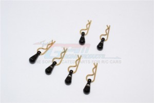 GPM BCM003XS BODY CLIPS W/ ALUMINIUM MOUNT For 1/12 1/16 1/18 RC Car - BCM003XS-BK