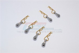 GPM BCM003XS BODY CLIPS W/ ALUMINIUM MOUNT For 1/12 1/16 1/18 RC Car - GUN SILVER - BCM003XS-GS