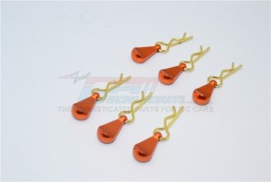 GPM BCM002M BODY CLIPS ALUMINIUM MOUNT For 1/10 1/16 1/18 RC Car - ORANGE - BCM002M-OR