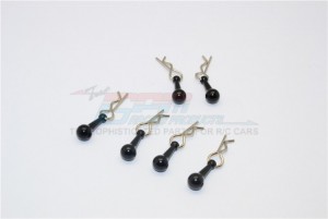 GPM BCM001S BODY CLIPS ALUMINIUM MOUNT For 1/10 1/16 1/18 RC Car - BLACK - BCM001S-BK