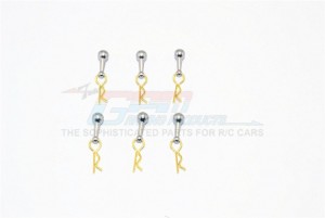 GPM BCM001S BODY CLIPS ALUMINIUM MOUNT For 1/10 1/16 1/18 RC Car - BCM001S-GS