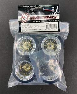 3RACING SAK-D545 ABS PLASTIC RIM SET - BLACK COLOR FOR D5 MR / D5 LITE 1/10 CAR - Chrome - SAK-D545/CH