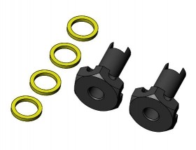 3RACING SAK-D5649 Aluminium  Front Wheel Hub +2mm Adjustable 1/10 RC SAKURA D5 SPORT CAR - SAK-D5649