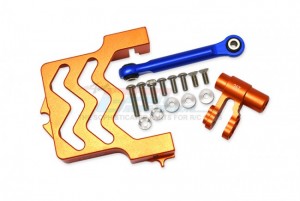 GPM TXM024N ALUMINUM SERVO MOUNT W/ ALUMINUM TIE ROD - 25T ALUMINUM SERVO HORN 1/5 TRAXXAS 4WD X-MAXX 6S 8S MONSTER - ORANGE - TXM024N-OR