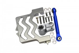 GPM TXMS024N ALUMINUM SERVO MOUNT W/ ALUMINUM TIE ROD - 25T ALUMINUM SERVO HORN TRAXXAS RC 1/10 4WD MAXX MONSTER TRUCK 89076 - SILVER - TXMS024N-S