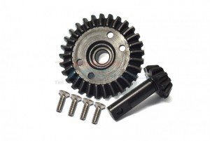GPM ER1200TS-BK CARBON STEEL DIFFERENTIAL RING BEVEL GEAR 29T & PINION GEAR 11T TRAXXAS RC E-REVO / REVO / SUMMIT MONSTER - ER1200TS-BK
