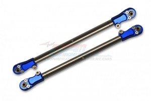 GPM SB014SN-B STAINLESS STEEL ADJUSTABLE REAR UPPER CHASSIS LINK TIE RODS TEAM LOSI RC 1/6 4WD SUPER BAJA REY 4X4 DESERT TRUCK - BLUE - SB014SN-B
