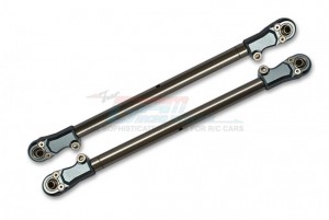 GPM SB014SN-B STAINLESS STEEL ADJUSTABLE REAR UPPER CHASSIS LINK TIE RODS TEAM LOSI RC 1/6 4WD SUPER BAJA REY 4X4 DESERT TRUCK - GUN SILVER - SB014SN-GS