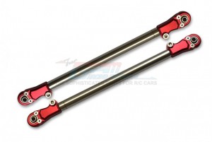 GPM SB014SN-B STAINLESS STEEL ADJUSTABLE REAR UPPER CHASSIS LINK TIE RODS TEAM LOSI RC 1/6 4WD SUPER BAJA REY 4X4 DESERT TRUCK - RED - SB014SN-R