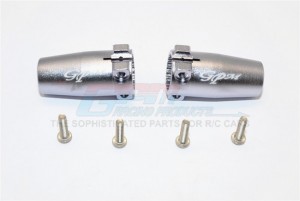 ALUMINIUM REAR AXLE ADAPTERS  - AXIAL SCX10 II - Gun silver - SCX2022-GS