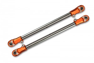 GPM SB2014SN STAINLESS STEEL ADJUSTABLE REAR UPPER CHASSIS LINK TIE RODS TEAM LOSI 1/6 4WD SUPER BAJA REY 2.0 BRUSHLESS DESERT TRUCK LOS05021 - SB2014SN-OR
