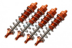 GPM SKE130FR ALUMINUM FRONT AND REAR ADJUSTABLE DAMPERS - 130mm TEAM CORALLY-1/10 SKETER XL4S BRUSHLESS MOSTER TRUCK C-00191 - ORANGE - SKE130FR-OR-S