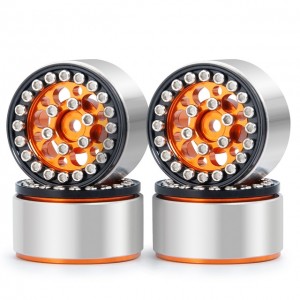 Aluminium Wheel Rims Set For 1/24 Axial Racing SCX24 RC Crawler Car - ORANGE - SCX24-015/OR