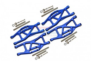 GPM TXMW055FR ALUMINIUM FRONT AND REAR LOWER ARMS TRAXXAS RC 1/10 4WD MAXX W/WIDE MAXX MONSTER TRUCK 89086 - BLUE - TXMW055FR-B