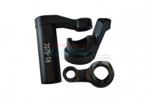 GPM SLE048 ALUMINUM 7075-T6 STEERING ASSEMBLY  TRAXXAS 1/8 RC 4WD SLEDGE MONSTER TRUCK 95076 - BLACK - SLE048-BK