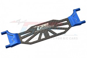 GPM GSLE0126 ALUMINUM 6061-T6 W/ CARBON FIBER BATTERY HOLD-DOW TRAXXAS 1/8 RC 4WD SLEDGE MONSTER 95076 / 1/8 MAXX SLASH 6S 102076-4 - BLUE - GSLE0126-B