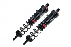GPM SLE143R/L ALUMINUM 6061-T6 REAR L-SHAPE PIGGY BACK ADJUSTABLE SPRING DAMPERS 143mm TRAXXAS 1/8 4WD SLEDGE MONSTER 95076-4 - BLACK - SLE143R/L-BK-BK