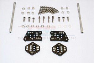 ALUMINIUM FRONT & REAR ADJUSTABLE MOUNT FOR ORIGINAL SHOCK TOWER  -  AXIAL SCX10 II - SCX2029FRO-BK