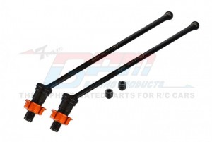 GPM TXM8190F/RNL MEDIUM CARBON STEEL FRONT/REAR CVD SHAFT WITH ALUMINIUM HEX ADAPTER FOR TRAXXAS X-Maxx 8S WideMaxx MONSTER - ORANGE - TXM8190F/RNL-OR
