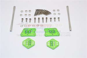 ALUMINIUM FRONT & REAR ADJUSTABLE MOUNT FOR ORIGINAL SHOCK TOWER  -  AXIAL SCX10 II - Green - SCX2029FRO-G