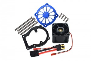 GPM SLE018FAN ALUMINUM 6061-T6 MOTOR HEATSINK WITH COOLING FAN TRAXXAS 1/8 4WD SLEDGE MONSTER TRUCK 95076-4 - SLE018FAN-B