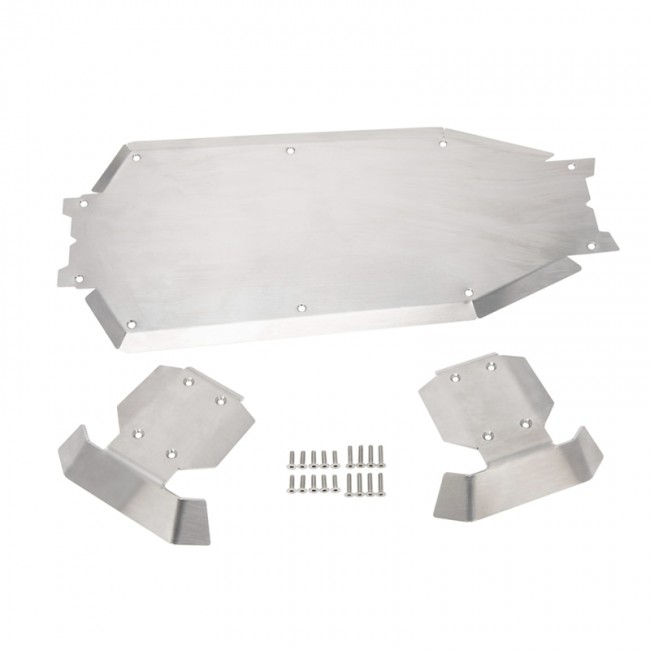 STAINLESS STEEL SKID PLATES PROTECTOR FRONT CENTER REAR CHASSIS 1/8 TRAXXAS SLEDGE 95076-4