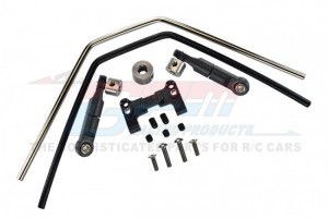 GPM SLE312F/R ALUMINUM FRONT / REAR SWAY BAR MOUNT WITH LINKAGE AND WIRE 1/8 TRAXXAS SLEDGE MONSTER 95076-4 - SLE312F/R-BK