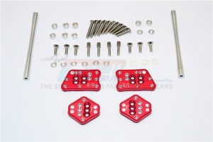 ALUMINIUM FRONT & REAR ADJUSTABLE MOUNT FOR ORIGINAL SHOCK TOWER  -  AXIAL SCX10 II - Red - SCX2029FRO-R