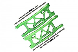 GPM SLE056 ALUMINIUM 6061-T6 REAR LOWER ARMS TRAXXAS 1/8 4WD SLEDGE MONSTER TRUCK 95076-4 - GREEN - SLE056-G