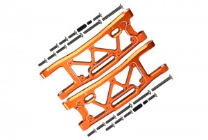 GPM SLE056 ALUMINIUM 6061-T6 REAR LOWER ARMS TRAXXAS 1/8 4WD SLEDGE MONSTER TRUCK 95076-4 - ORANGE - SLE056-OR