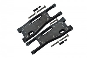 GPM SLE055N ALUMINIUM 6061-T6 FRONT LOWER ARMS CARBON FIBRE DUST-PROOF PROTECTION PLATE 1/8 TRAXXAS 4WD SLEDGE MONSTER TRUCK 95076-4 - SLE055N-BK