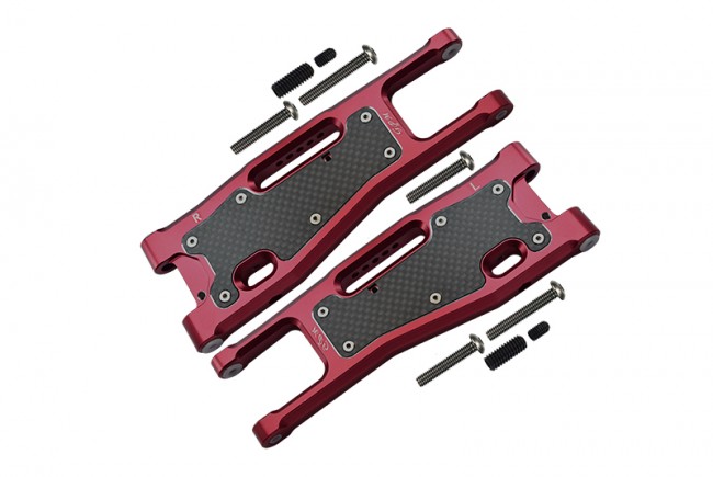 GPM SLE055N ALUMINIUM 6061-T6 FRONT LOWER ARMS CARBON FIBRE DUST-PROOF PROTECTION PLATE 1/8 TRAXXAS 4WD SLEDGE MONSTER TRUCK 95076-4
