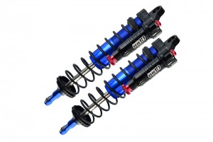 GPM SLE128F/LA ALUMINUM 6061-T6 FRONT L-SHAPE EMULATION PIGGY BACK (BUILT-IN PISTON SPRING) SPRING DAMPERS 128mm TRAXXAS-1/8 4WD SLEDGE MONSTER TRUCK 95076-4 - BLUE - SLE128F/LA-B-BK