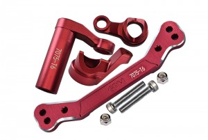 GPM SLE048A ALUMINUM 7075-T6 STEERING ASSEMBLY W/ STEERING PLATE TRAXXAS RC 1/8 4WD SLEDGE MONSTER TRUCK 95076-4 - RED - SLE048A-R