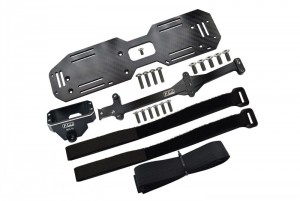 GPM GSLE0126A ALUMINIUM 7075-T6 SERVO MOUNT AND CARBON FIBER BATTERY COMPARTMENT TRAXXAS 1/8 4WD SLEDGE MONSTER TRUCK 95076-4 - BLACK - GSLE0126A-BK