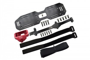 GPM GSLE0126A ALUMINIUM 7075-T6 SERVO MOUNT AND CARBON FIBER BATTERY COMPARTMENT TRAXXAS 1/8 4WD SLEDGE MONSTER TRUCK 95076-4 - GUN SILVER - GSLE0126A-R